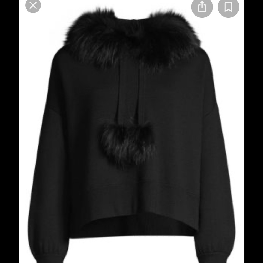 Alice + Olivia Oscar fur trim oversized hoodie XS